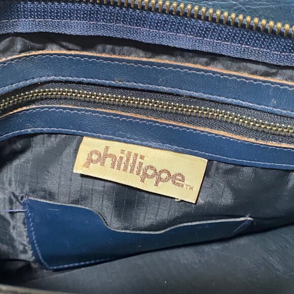 Vintage Phillipe Cordovan Leather Mini Attache Bag in Blue - Picture 8 of 9